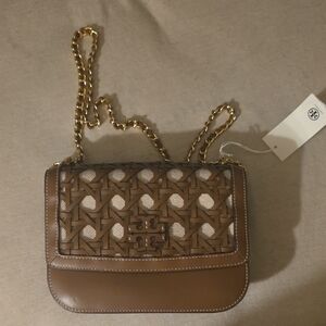 Tory Burch Brown and Cream Crossbody Bag